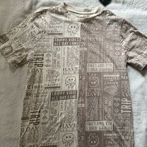 Eighty Eight Beige and Brown Graphic Tee